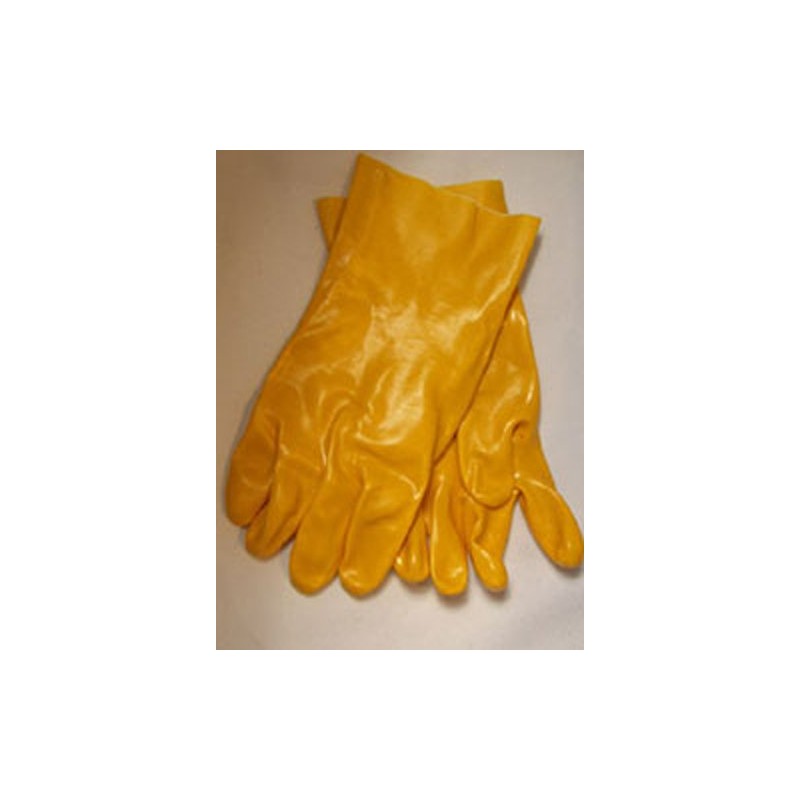 MCR Safety 6612 Single-Dipped PVC Plastic Gloves with 12-inch Gauntlet