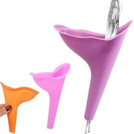 Orinal Urinal Femenino Portátil Silicona Reutilizable Embudo para Orinar Camping, Dispositivo Orinal Mujer Embudo De Silicona para Mujeres Orinar De Pie Reutilizable Femenino Accesorios de Camping Senderismo, (ROSA)