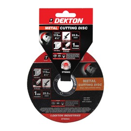 Dekton 115mm Cutting Disc Metal-Ultra Thin Flat-Ultra-thin and flat for precise, clean cuts on metal surfaces| Diameter 115mm| 22.2MM arbor,1MM| thickness| Ideal for cutting metal |Durable & efficient