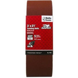 Gator 21 in. L x 3 in. W Aluminum Oxide Sanding Belt 120 Grit Fine 5 pc.
