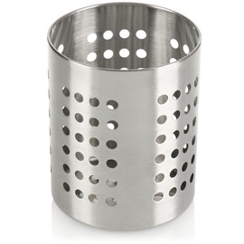 com-four® Cutlery Drainer - Stainless Steel Kitchen Utensil Holder - Cutlery Basket, Metal Cooking Spoon Stand - Modern Napkin Holder - Metal Cutlery Holder (Silver Colored)