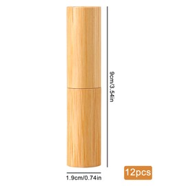 WANDGU Empty Lipstick Sleeves Bamboo Bowl: Pack of 12 Refillable Empty Lipstick Sleeves, DIY Lip Balm Tubes Container Homemade Lip Balm