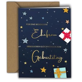 Edition Colibri Birthday Card for Wife - For a Special Wife - Congratulations Card for Girls & Women I Premium Folding Card with Envelope I A6