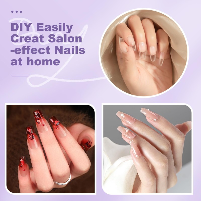 Nzakybbi Ballerina Tips for Gel Nails, Short Nail Tips, 240