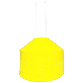 BlueDot Trading High Visibility Disc Cones for Sports, Agility Training, Soccer, Football, Field Cone Markers for Adults or Kids, Yellow, 50-Pack