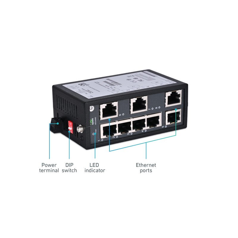 InHand Networks ISE-PSeries Switch Industrial Grade Unmanaged Switch (8* 10/100