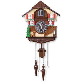 Kendal Cuckoo Clock Large Vintage Wall Clock Handcrafted Wood Cuckoo Clock House Home Decor with Singing Bird & A Dogs in Front of The House Decoration CC521