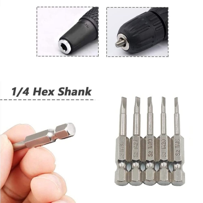 Fixinus 6-Piece Triangular Screwdriver Bit Set, Magnetic S2 Steel Triangular