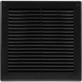 HVAC OV 10" x 10" (Outer Size) Square Air Vent Cover – Black Plastic Vent Deflector - Screen Mesh, Surface Mount Wall Ceiling – Cold Air Return Soffit Air Vent Cover - Register Indoor Outdoor