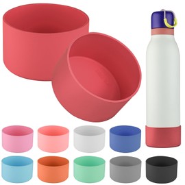Generic 2pcs Silicone Boot for Owala FreeSip Twist Water Bottle 24oz,Applicable Anti-Slip Protective Sleeve for Owala FreeSip Twist,Anti-Slip Bottom Protective for Owala FreeSip Twist (Red)