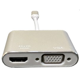 NETcom USB 3.1 Type “C” Adapter  to HDMI 4K  Female  and  VGA Female