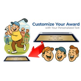 Golf Trophy Funny - Customizable Golf Trophy - Bad Golfer Gifts with Engraved Plate - Acrylic Awards Customized 8” Tall on Black Base - Loser Trophy Award Gag Gift