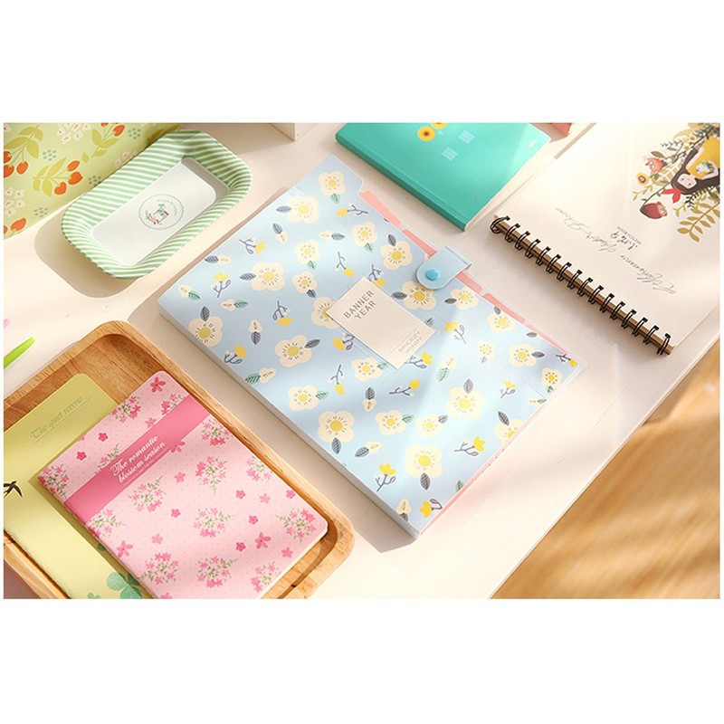 OffiConsent A4 Floral Expanding File Folder 8 Pockets A4 Plastic