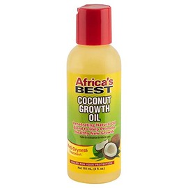 Africa's Best - Coconut Growth Oil, Enriched With Natural Vitamins & Essential Fatty Acids, Daily moisturizer or Hot Oil Treatment, Nourishes Your Scalp and Hair, 4oz Bottle, Brown (1-160-04-1243)