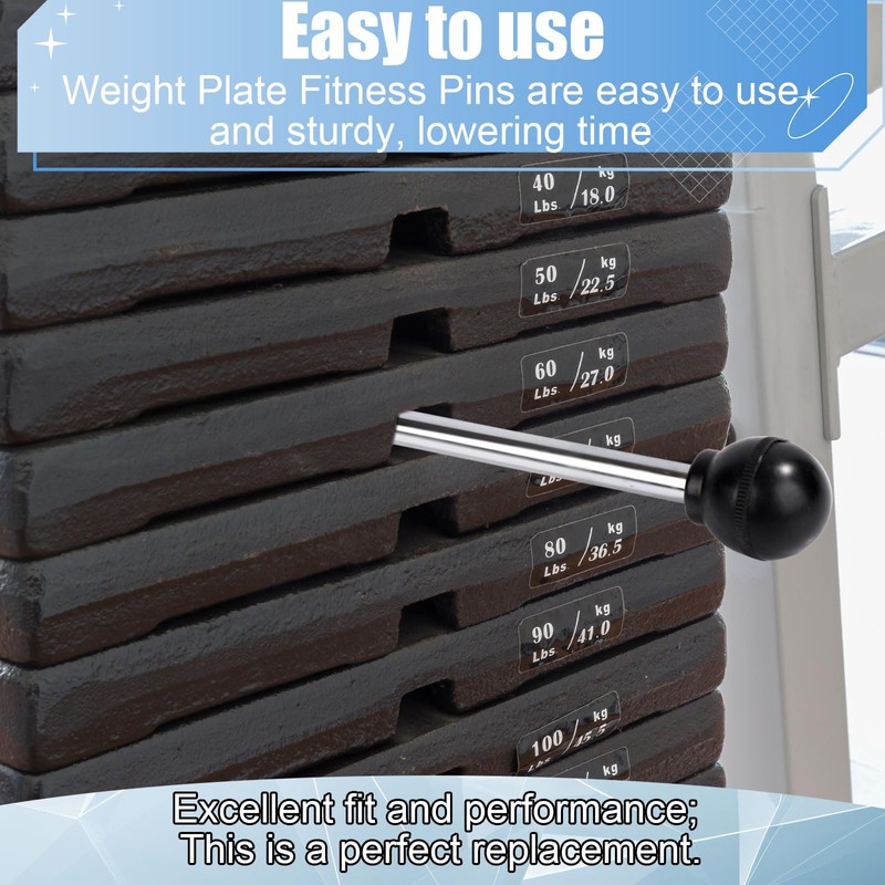 Weight Stack Pin, 3/8in Diameter 4.4in Locking Space Round Durable
