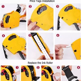 Multifunctional ABS Commodity Price Label Printer 8 Bits Practical Supermarket Price Marker Single Row Coding Machine Commissary Manual Price Marker