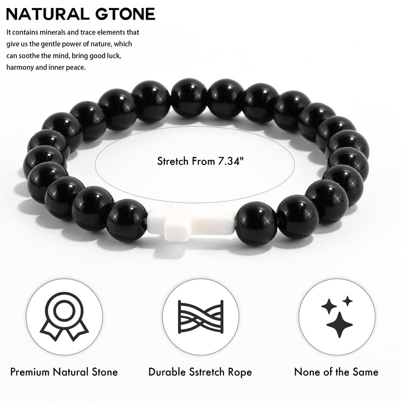 VIBILIA Beaded Bracelets for Women, Inspirational Cross Bracelet for Women,