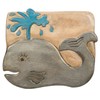 Whale Design Hand Carved Acacia Hardwood Decorative Short Stool