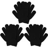 Cooraby 3 Pairs Winter Kids Gloves Warm Stretchy Knitted Magic