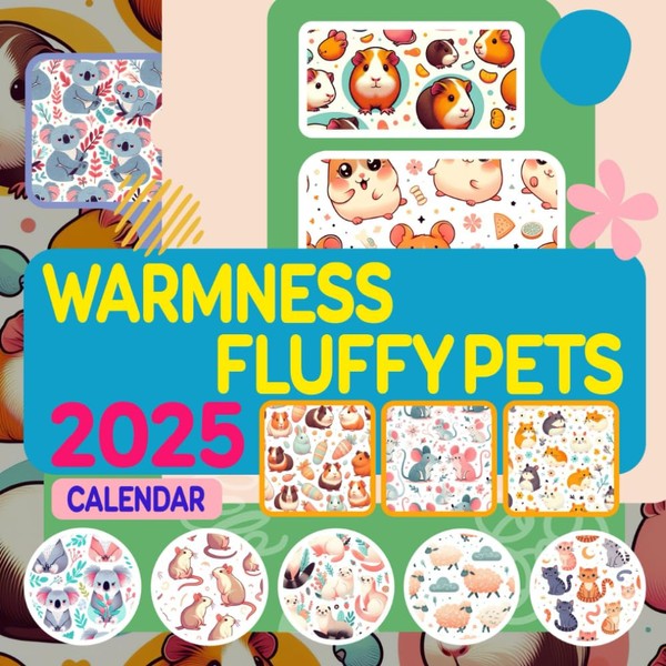 Warmness Fluffy Pets Calendar 2025: 365 days From Jan to