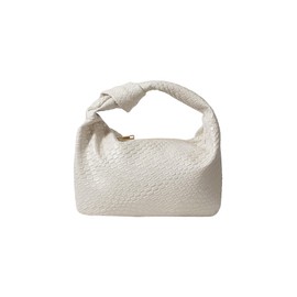 Verdusa Women's Hobo Bags Zipper Handbags Knot Strap Leather Shoulder Bag Evening Clutch Purses Beige One-Size