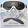 OUTDOORSPARTA 2-Pack Ski Goggles (9. White Frame, Silver Lens; Pink