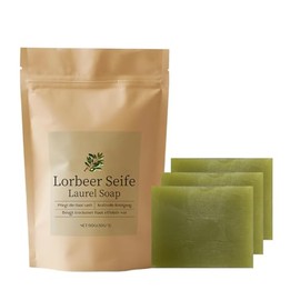 3PCS Laurel Soap Bar - Natural Handmade Soap with Laurel Oil and Olive Oil - Hair Body and Face Soap