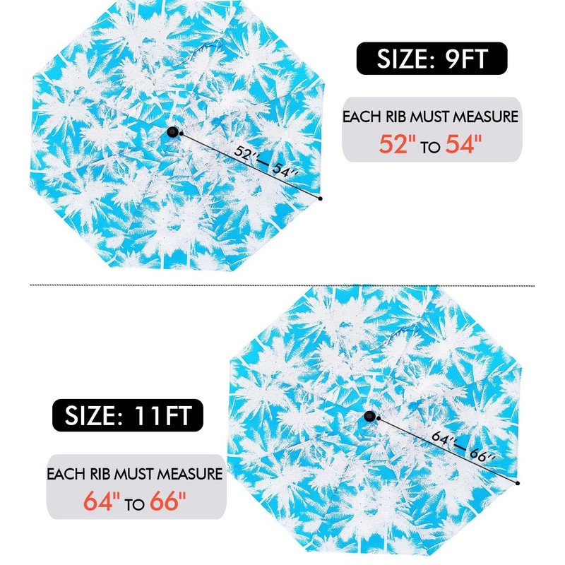 ontheway Patio Umbrella Enhanced Replacement Canopy Market Table 8 Ribs