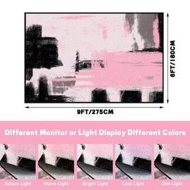 FUYEUN 5' x 7' Abstract Area Rug Pink and Black Throw Rugs for Girls Classroom Bedroom Dorm Living Room Home Office Playroom Teens Carpet Home Decor Washable, 63" x 83"