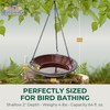 BYER OF MAINE Circles Hanging Bird Bath, Porcelain, Glaze Finish,