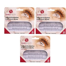 Individual False Eyelashes Flare Cluster Lash Extensions Knotted Lashes (Pack of 3 - Medium 10mm)