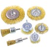 Swpeet 7-Piece Brass Brush Set with Brush Wheel and Cup