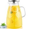 1 Gallon 128oz Glass Pitcher, Water Pitcher with Lid and