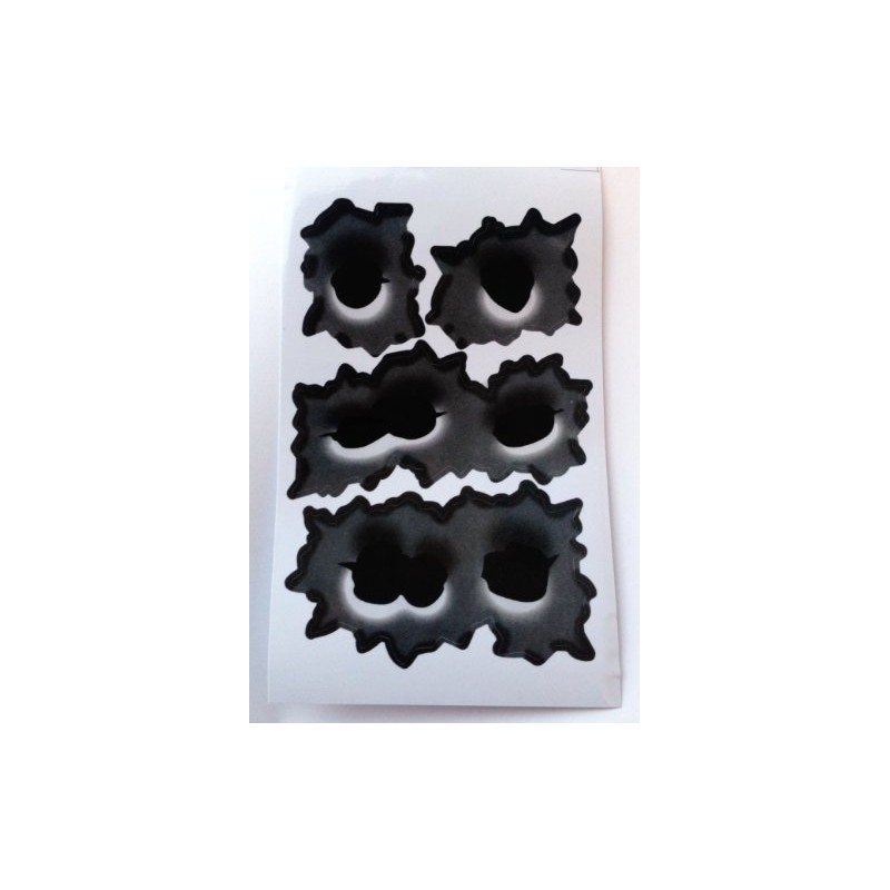 SKS Distribution® Rapid Fire Fake Bullet Hole Car/Helmet Stickers, Removable