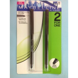 MAYBELLINE DEFINE-A-LINE EYELINER BROWNISH BLACK #03 DUO PACK ( 2 FOR 1 ) NEW .