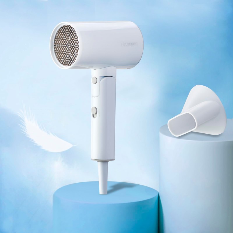 Licoseam Hair Dryer, 1600W Small Foldable Hair Blow Dryer, Fast