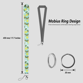 Geiomoo Lanyard with Swivel Buckle, Neck Strap for ID Badge, Keychain Holder (Rainbow 3)