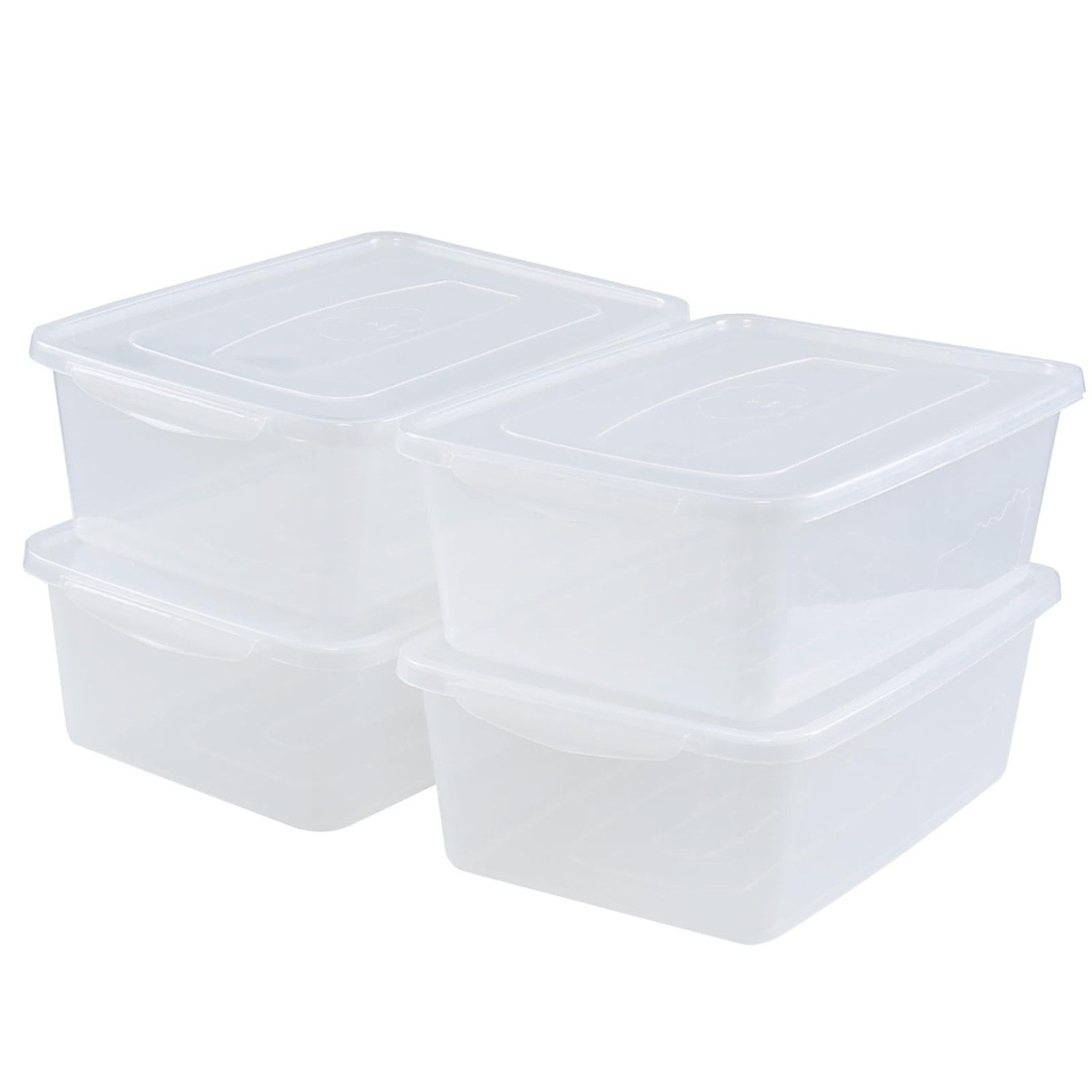 Melontray 4-Pack Plastic Latching Container with Lid, 14 L Clear ...