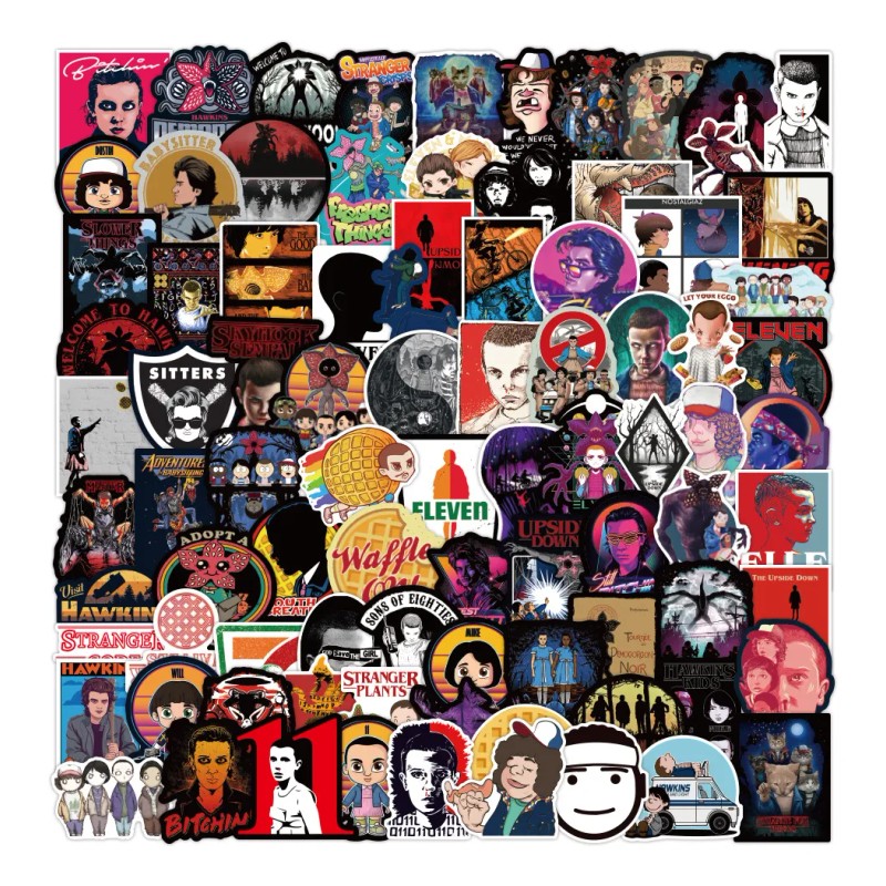 Stranger Things 100pcs Calcomanias Stickers Pvc Contra Agua