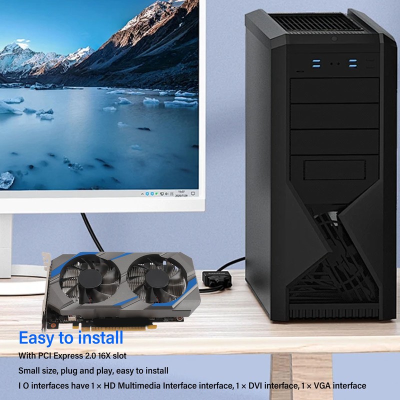 4GB GDDR5 128BIT Graphics Card Professional Dual Fan Efficient Quiet