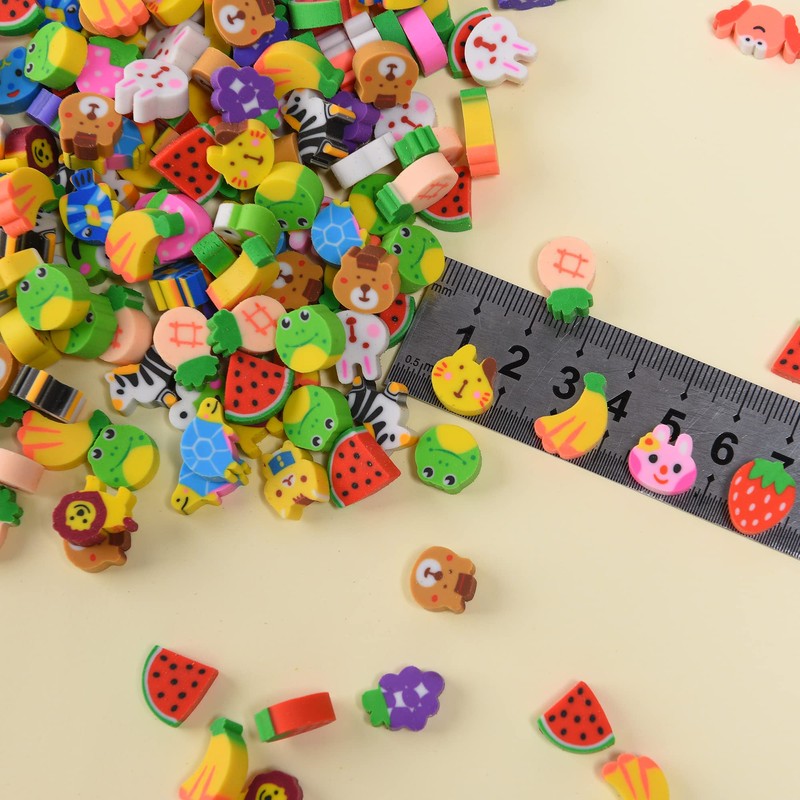 300Pcs Mini Erasers for Kids Bulk, Small Erasers Tiny Animal