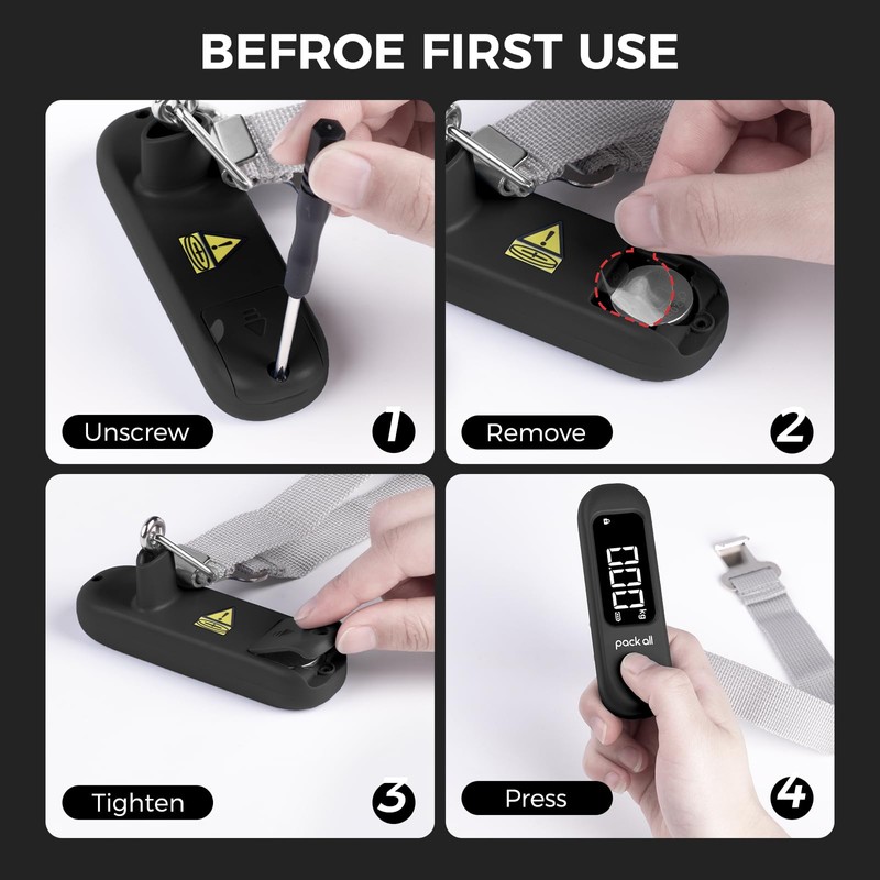 pack all 110 Lbs Luggage Scale, Digital Handheld Baggage Scale,