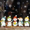 Reusable Window Clings Winter 5 Snowmen and Snowflakes Window Stickers