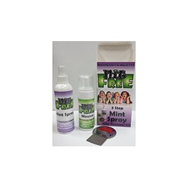 Lice and Nit 3 step removal kit with Mint repellant, Terminator Lice comb, Nit Free lice removal mousse foam treatment 4oz, Nit Free natural mint lice repellant spray 8oz, 3 natural products in one kit
