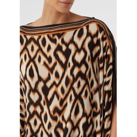 comma Chiffon-Poncho mit All-Over-Print schwarz OneSize