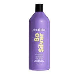 Matrix So Silver Shampoo| Shampoo matizador morado ideal para neutralizar tonos amarillos en el cabello rubio o platinado 1L | Neutraliza tonos amarillos, ilumina y aporta brillo al cabello rubio y platinado