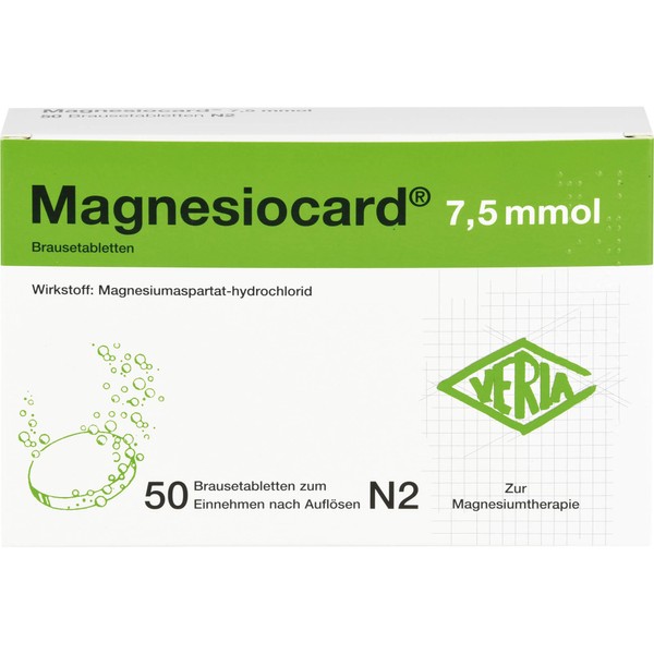 VERLA Magnesiocard 7,5 mmol Brausetabletten, 50 pcs.