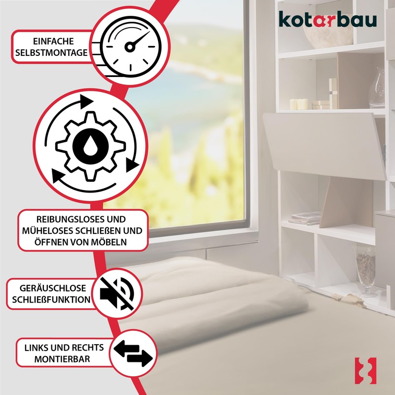 KOTARBAU Flap Fitting Bar Compartment Black 259 mm Construction Plastic