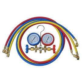 Delixike 33661 HVAC Gauges Yellow Jacket Gauge Hoses Ac Gauge Set for Home Pressure Kit Refrigerant Gauges Compatible with Mastercool R12 Gauge Set 60