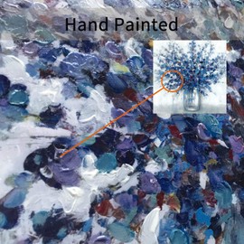 Abstract Bouquet Canvas Wall Art: Colorful Flowers in Vase Artwork Hand Painted Painting for Living Room Office (24'' x 24'' x 1 Panel)